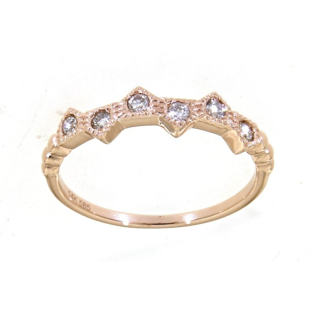 Real Diamond Fashionable Wedding Band Rose Gold